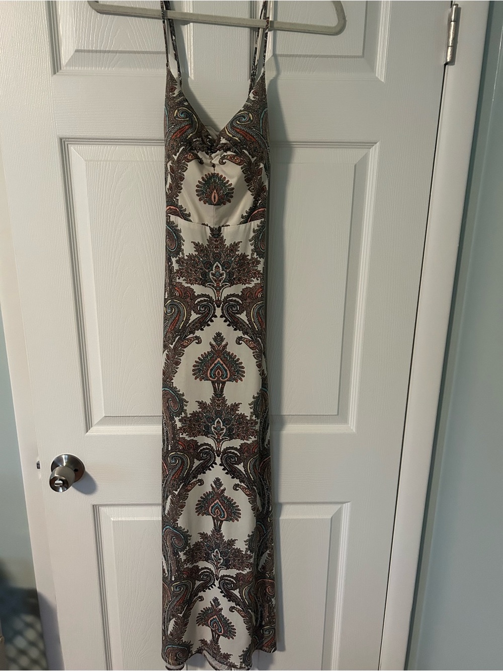Classic Cream Paisley Maxi Dress